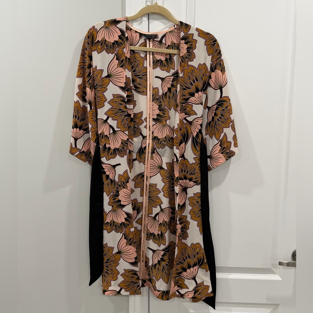 Topshop Floral Kimono with Belt